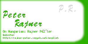 peter rajner business card